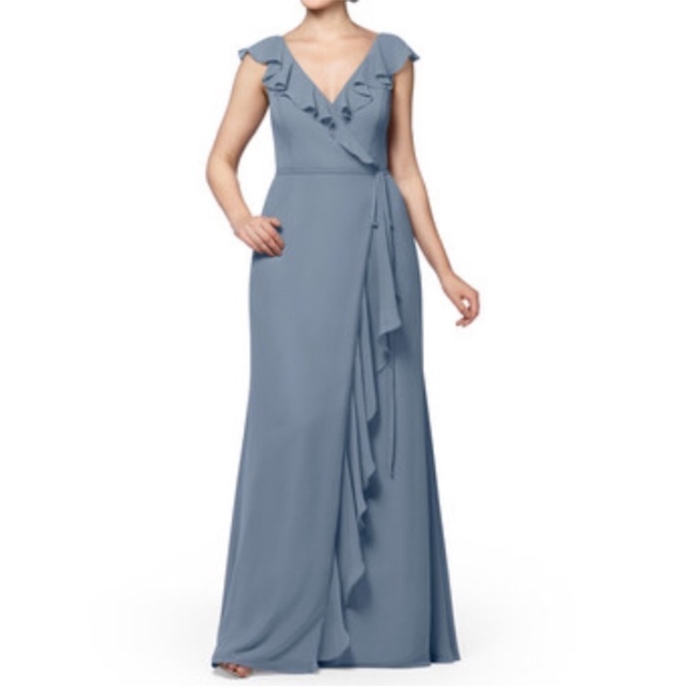 NWT Azazie Emeraude Chiffon Ruffle Wrap‎ Bridesmaid Prom Dress in Wisteria
